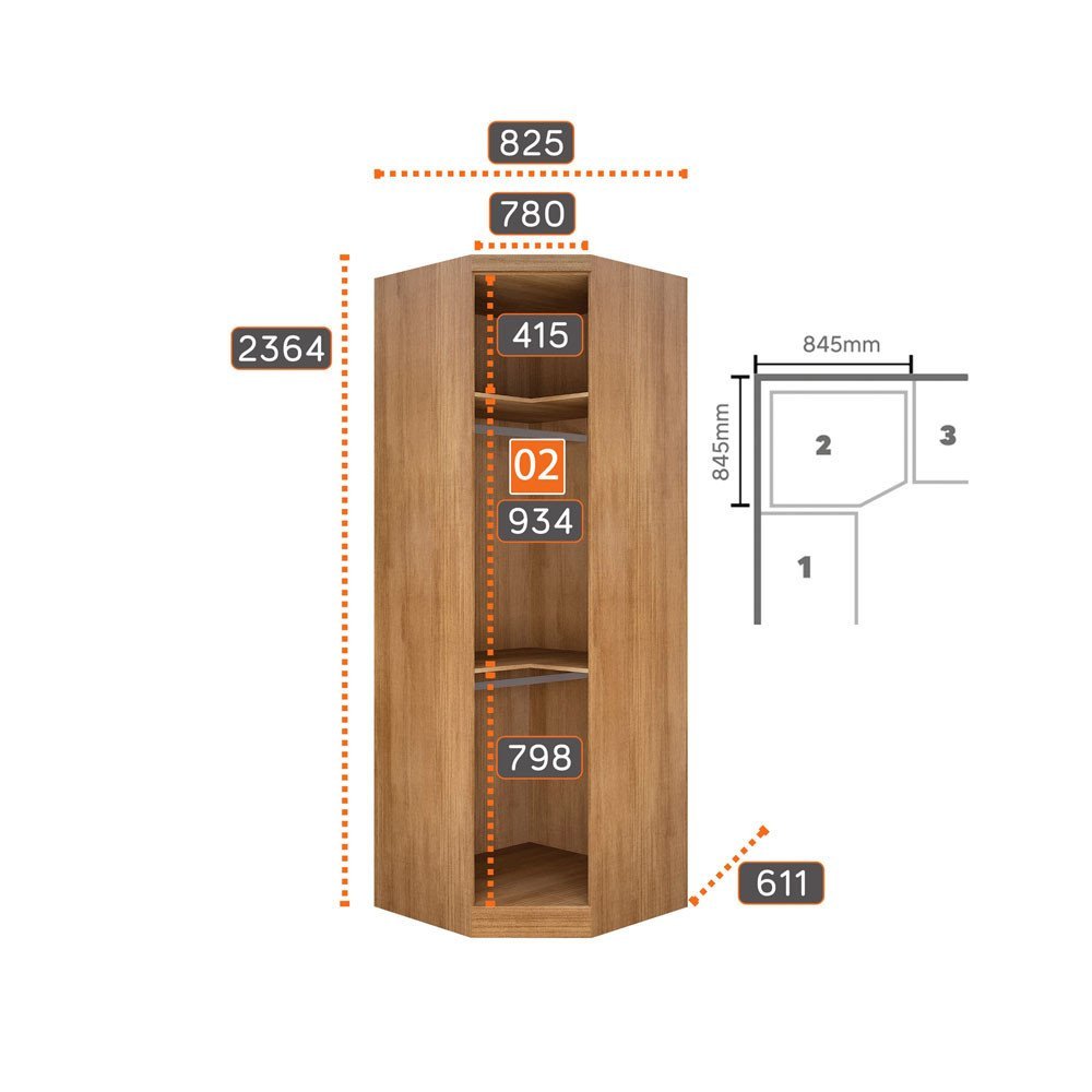 Closet Modulado Safira 001 Clic Moveis - 5