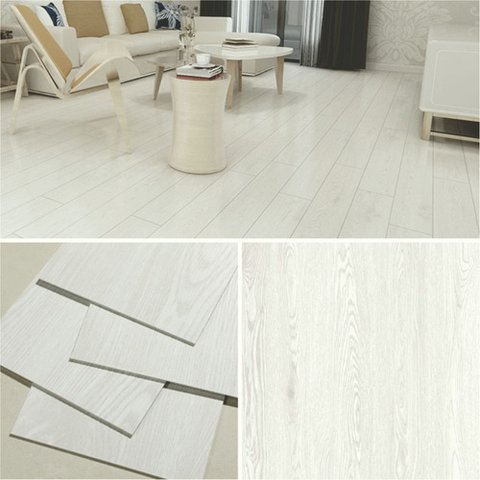 Piso Vinilico Autocolante Madeira 10 Unid. - Madeira Branca Off White - Imitação Madeira