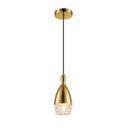 Ver imagem 1 de Pendente Aço Dourado Vidro Transparente 10cm X 23cm Mais Luz