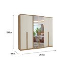 Ver imagem 2 de Guarda Roupa Casal Valência Full Glass 6 Portas Capuccino Off White - Thb Móveis