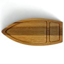 Ver imagem 1 de Kit 5 Barca Servir Sushi Comida Japonesa Chinesa Petiscos Snacks - Tábua Petisqueira Madeira 40 x 20