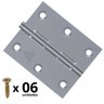 Dobradiça para Porta Portão Madeira Aço Zincado 3.1/2" | Aliança | Kit 06 Un - 3