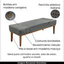 Ver imagem 3 de Recamier Decorativo 195cm Kors Veludo Pés de Madeira Cinza - Gran Belo