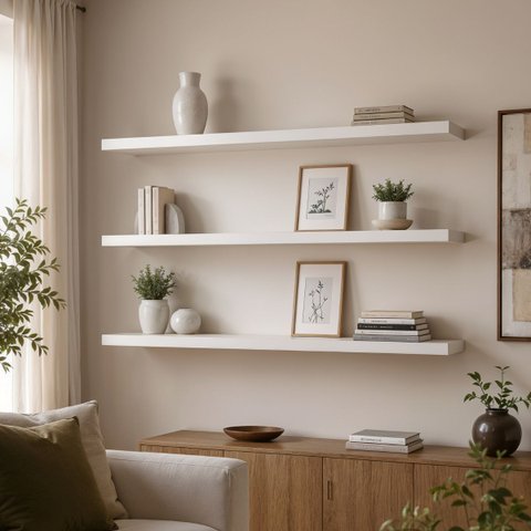 Kit de 3 Prateleiras 150cm MDF Branco - On Móveis