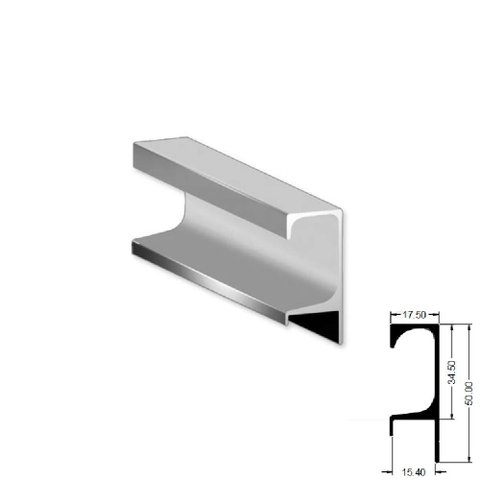 Perfil Puxador Alumínio Sp-047 para 15mm Barra 06 Metros Jateado Fosco Sp Alumínio 01 Unidade