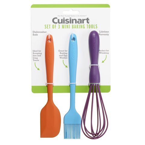 Conjunto de 3 Mini Utensílios de Silicone Cuisinart (espátula, Pincel e Batedor)