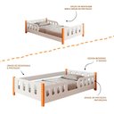 Ver imagem 2 de Cama Montessoriana Infantil Melissa Completa com Colchão Grade de Proteção e Luminária Led - Branco