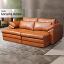 Ver imagem 2 de Sofá Decorativo Sala de Estar Marselha Retrátil Elétrico 4 Lugares 250cm Couro Conhaque - Mozzelar