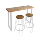 Ver imagem 1 de Conjunto Industrial 120cm Guatemala Aparador com 2 Banquetas Industriais Base Ferro Branco