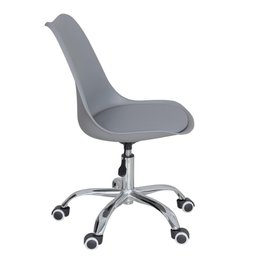 Kit 2 cadeiras com rodízios Tulipa Office Escritório Cinza claro - 3