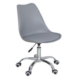 Kit 2 cadeiras com rodízios Tulipa Office Escritório Cinza claro - 2
