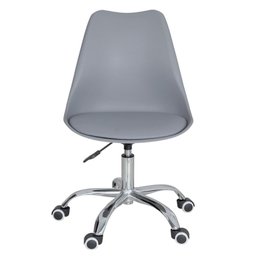 Kit 2 cadeiras com rodízios Tulipa Office Escritório Cinza claro - 4