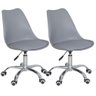 Kit 2 cadeiras com rodízios Tulipa Office Escritório Cinza claro - 1