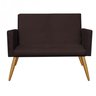 Namoradeira Sofá Decorativa Nina Sala de Estar Recepção Suede Marrom - Amey Decor - 1