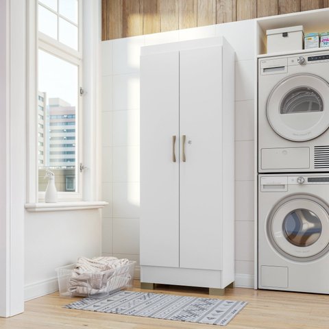 Armário Multiuso 2 Portas com Chave Luna Branco