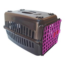 Caixa De Transporte Cães Nº3 Preta Com Porta Rosa - 2