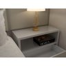 Mesa de Cabeceira 40cm Branco Off White com Gaveta e Nicho - 4