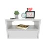 Mesa de Cabeceira 40cm Branco Off White com Gaveta e Nicho - 5