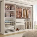 Ver imagem 3 de Guarda-roupa Casal Harvard 3 Portas 2 Gavetas com Espelho 100% Mdf Branco - Panorama Móveis