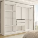Ver imagem 5 de Guarda-roupa Casal Harvard 3 Portas 2 Gavetas com Espelho 100% Mdf Branco - Panorama Móveis