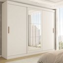 Ver imagem 1 de Guarda-roupa Casal Harvard 3 Portas 2 Gavetas com Espelho 100% Mdf Branco - Panorama Móveis