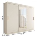 Ver imagem 4 de Guarda-roupa Casal Harvard 3 Portas 2 Gavetas com Espelho 100% Mdf Branco - Panorama Móveis