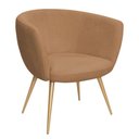 Ver imagem 2 de Poltrona Decorativa Isis Pés Palito Ouro Fosco Bouclé Terracota - Nexta Casa