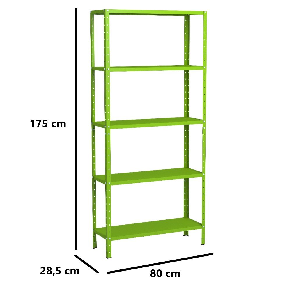 Estante Aço 5 Prateleiras Livros Cozinha Quarto Eaf005 Verde - 2