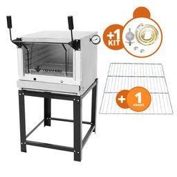 KIT - Forno Gás Industrial Roma Inox FIRI60 + Grade Extra + Kit Gás - 1