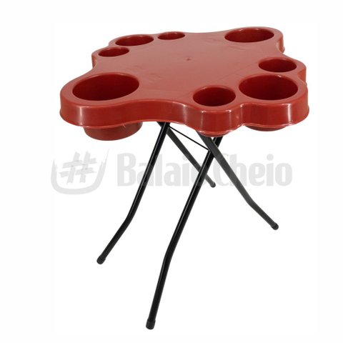 Mesa Petisqueira Dobrável Vermelha