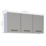 Armário Suspenso 3 Portas Lábrea Cinza - 3