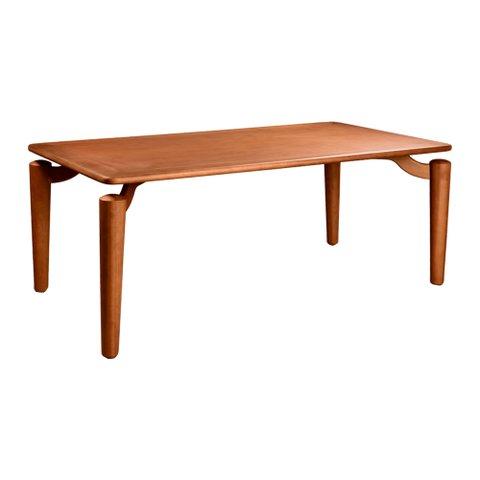 Mesa de Jantar Retangular 210x100cm Noby Madeira Liptus Castanho Claro - Sallar Home