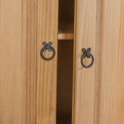 Estante de Madeira Maciça com 2 Portas e 3 Nichos Marrom Antique - 6