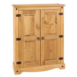 Estante de Madeira Maciça com 2 Portas e 3 Nichos Marrom Antique - 5