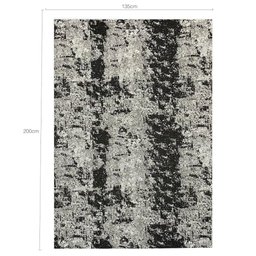 Tapete Mesclado Cinza e Preto Antiderrapante 135x200cm Poliéster Branyl Jacquard - 3