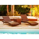 Ver imagem 2 de 2 Espreguiçadeiras Bona e Mesa Grécia com Chaise em Alumínio - Piscina, Jardim, Área - Tabaco