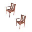 Ver imagem 1 de Conjunto de 02 Cadeiras Poltronas Empilhavel em Madeira Maciça com Apoio de Braços