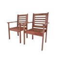 Ver imagem 4 de Conjunto de 02 Cadeiras Poltronas Empilhavel em Madeira Maciça com Apoio de Braços
