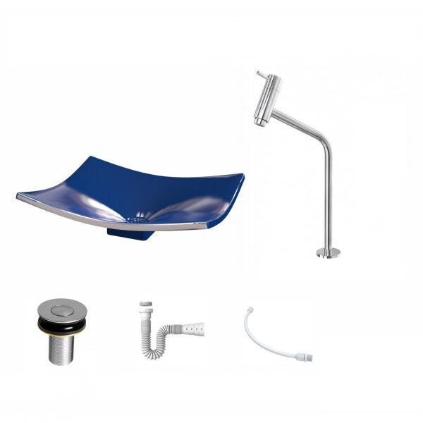 Kit Cuba F44 com Torneira Link 1062 Metal e Válvula Click 1''B + Sifão Pvc e Flexível Compace - 2