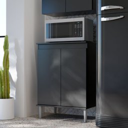 Balcão de Cozinha para Microondas Forno Fruteira - Mod.3001 Cor:preto - 2
