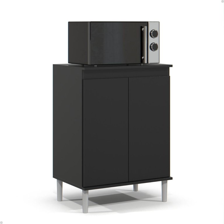 Balcão de Cozinha para Microondas Forno Fruteira - Mod.3001 Cor:preto