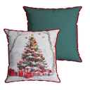 Ver imagem 1 de Kit 2 Almofadas Cheia Natalina Árvore de Natal e Verde 43CMX43CM