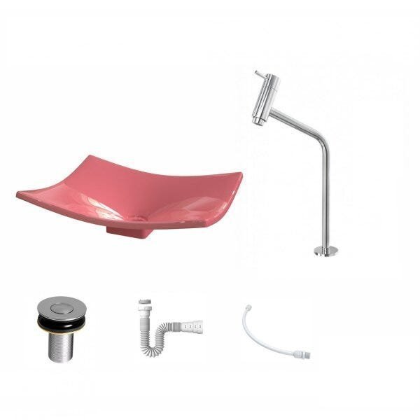 Kit Cuba F44 com Torneira Link 1062 Metal e Válvula Click 1''B + Sifão Pvc e Flexível Compace - 2