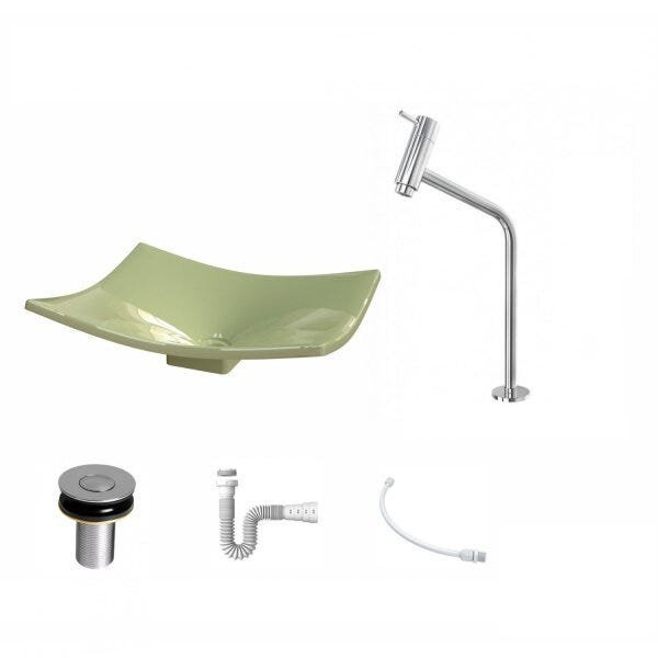 Kit Cuba F44 com Torneira Link 1062 Metal e Válvula Click 1''B + Sifão Pvc e Flexível Compace - 2