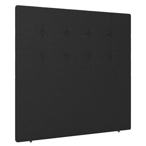 Cabeceira Cama Box Solteiro Luana 90cm Linho Preto