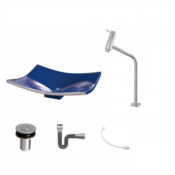 Kit Cuba F44 com Torneira Link 1062 Metal e Válvula Click 1"B + Sifão Cromado e Flexível Compace - 2