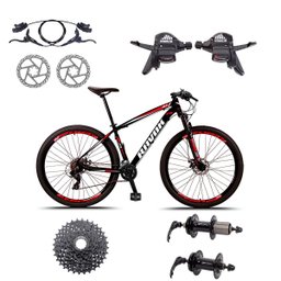 Bicicleta Aro 29 Freio a Disco Hidraúlico 24 Marchas Cubo Alúminio K7:azul/19" - 2