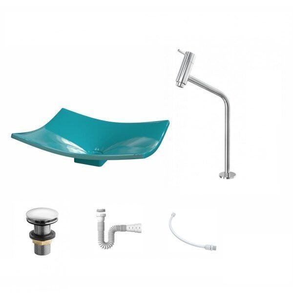 Kit Cuba F44 com Torneira Link 1062 Metal e Válvula Click 1 Pol. e Sifão PVC e Flexivel - 2