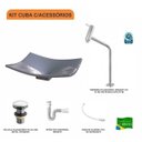 Ver imagem 3 de Kit Cuba F44 com Torneira Link 1062 Metal e Válvula Click 1 Pol. e Sifão Pvc e Flexivel