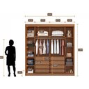 Ver imagem 6 de Guarda Roupa Casal 2 Portas 8 Gavetas 100% MDF com Espelho Trieste Marrom/Cumaru/Fendi